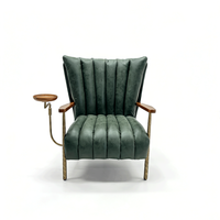 Chaise longue de style médiéval inspirée de l'harpe, en cuir véritable ciré à l'huile, fauteuil artisanal forgé à la main