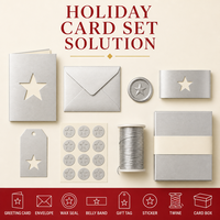 Enveloppe personnalisée de Noël 5x7 pouces en carton recyclé 300/350 g/m² avec finition nacrée estampée à chaud pour cadeaux d'entreprise et vœux de fêtes