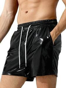 <span class=keywords><strong>Social</strong></span> <span class=keywords><strong>Club</strong></span> Shorts Cintura elástica Slim Tight Disco Dancing Pantalones de cuero Pantalones cortos chinos para hombres Estilo - Product Image 6