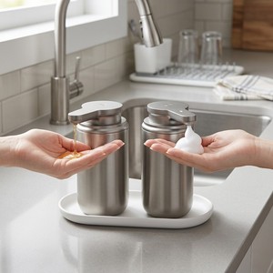 Dispenser Automatico di Sapone a Schiuma con Sensore a Infrarossi, 350mL, Stile Moderno, Alta Qualità, Produzione Originale OEM in Acciaio Inox 304 per Hotel, Cucina e Bagno - Product Image 3