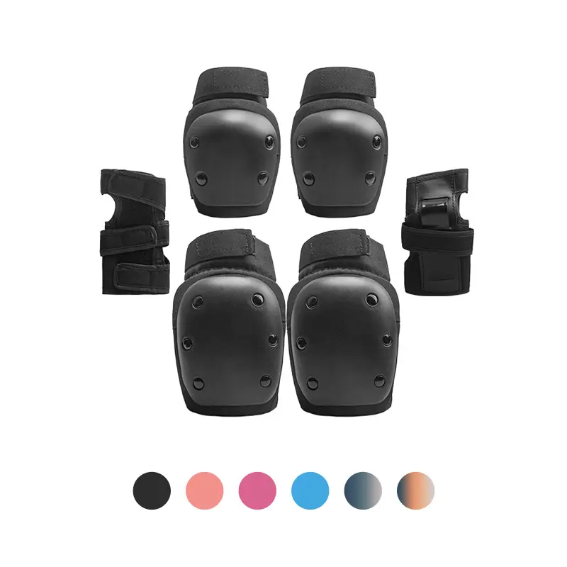 Wholesale Custom Unisex Multi-colored 3 in 1 Sports Protective Gear Elbow Knee Pads Set for Roller Skating Skateboarding Scooter