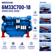 Moteur diesel marin refroidi par eau SCDC Weichai Baudouin 6M33 1800 tr/min 6M33C700-18 pour bateaux de pêche et navires de marchandises