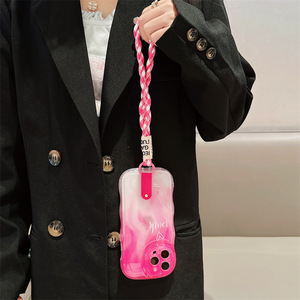 Custodia per cellulare <span class=keywords><strong>rosa</strong></span> con cinturino da polso in tessuto <span class=keywords><strong>rosa</strong></span> per <span class=keywords><strong>iphone</strong></span> 11 <span class=keywords><strong>12</strong></span> 13 14 Plus Pro Max custodia per telefono per ragazze - Product Image 4