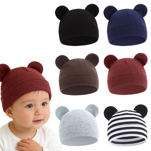 Gorro de Invierno Unisex para Bebé, con Orejeras, Botón y Diseño Jacquard, Tejido de Doble Capa, Cálido - Product Image 1