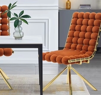 Chaises longues de salle à manger en velours orange, style nordique, meubles modernes