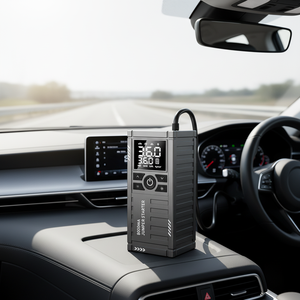 Kit d'outils d'urgence multifonctionnel : Démarreur de voiture avec compresseur d'air et batterie externe portable à courant de crête - Product Image 1