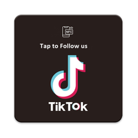 Placa Acrílica NFC 'Síguenos en Instagram', Adhesivo Acrílico NFC 'Síguenos en Tiktok', Placa Acrílica NFC para Redes Sociales