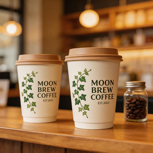Gobelets en papier à double paroi personnalisés, écologiques, imprimés sur mesure avec logo, pour boissons chaudes, café, thé, à emporter - Product Image 1