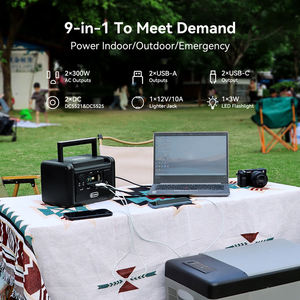 フラッシュフィッシュソーラーパワーバンク英国米国EUプラグ300w充電式緊急AC DC 120v/240vポータブル発電所ストレージ - Product Image 4