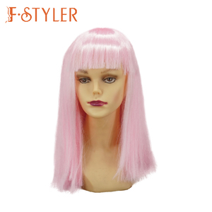 FSTYLER femmes rose clair long bob <span class=keywords><strong>perruque</strong></span> Offre Spéciale Halloween <span class=keywords><strong>Carnaval</strong></span> Perruques vente en vrac Usine synthétique cosplay perruques - Product Image 1