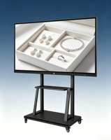 Tableau blanc interactif LCD 55-120 pouces, double système OPS, tactile infrarouge, 4K, écran plat intelligent pour l'éducation, les conférences, les écoles et les bureaux