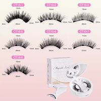 Vente en gros de faux cils magnétiques en vison avec applicateur réutilisables 3 faux cils magnétiques sans colle Kit de cils magnétiques
