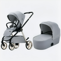 Poussette bébé pliable 3 en 1 Weilebao de haute qualité en alliage d'aluminium avec siège auto, design réversible pour les enfants de 0 à 3 ans