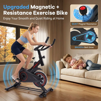 Vélo de spinning silencieux à transmission par courroie, guidon en mousse, écran LCD, support de téléphone, réglage de la hauteur