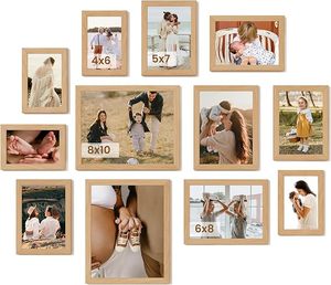 Hot Bán Gỗ Tự Nhiên Hình Ảnh Khung Óc Chó Sồi Thông Hạt Gỗ Mat Đa-Khung A4 8X10 Hình Ảnh 4X6 5X7 12X16 A3 Kích Thước Có Sẵn - Product Image 6