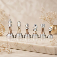 Jeu d'échecs haut de gamme en métal imitation bois pour collection professionnelle et cadeaux d'affaires, échecs occidentaux