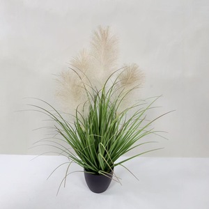 Pianta Artificiale in PVC di Erba Cipollina in Vaso, Verde, 30-100cm, per Decorazione di Casa, Centro Commerciale e Giardino - Product Image 2