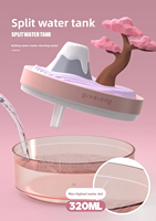 Mini humidificateur USB portable pour plantes d'intérieur avec diffuseur d'aromathérapie, en plastique, capacité 320 ml, silencieux (<36 dB), pour la maison et le bureau