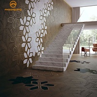 Parquet massif en teck avec incrustations brunes, 4 mm, en bandes de placage sciées, motif mosaïque géométrique, moderne, directement de l'usine