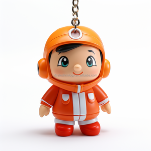 OEM Manufacture 3D PVC Cartoon Figure Promotional Toys Plastic Keychain with Customized Logo CE Certified