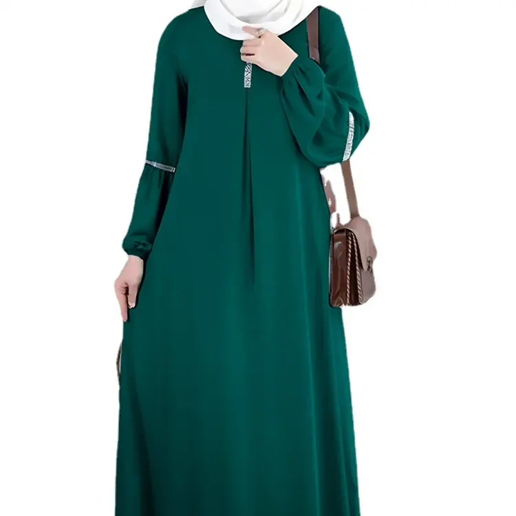 卸売マキシドレスレディースイスラム教徒控えめな閉じたアバヤドバイトルコイスラム教徒ファッションヒジャーブドレス