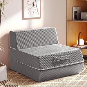 3-in-1 Folding <b>Sofa</b> <b>Bed</b> Convertible Sleeper Chair with Removable Back Pillow & Handle Washable Cover Solid Foam Fold Out Home - Product Image 5