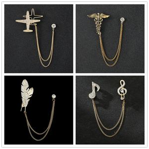 Broche de Corrente Masculino com Pingente de Guitarra e Águia, em Liga de Zircônia, Presente de Casamento para Homens - Product Image 2