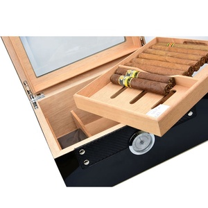 Humidor de Puros Boveda al por Mayor, Negro, de Alta Gama, Madera de Cedro Español, Lujoso, con Pantalla Digital Grande - Product Image 5
