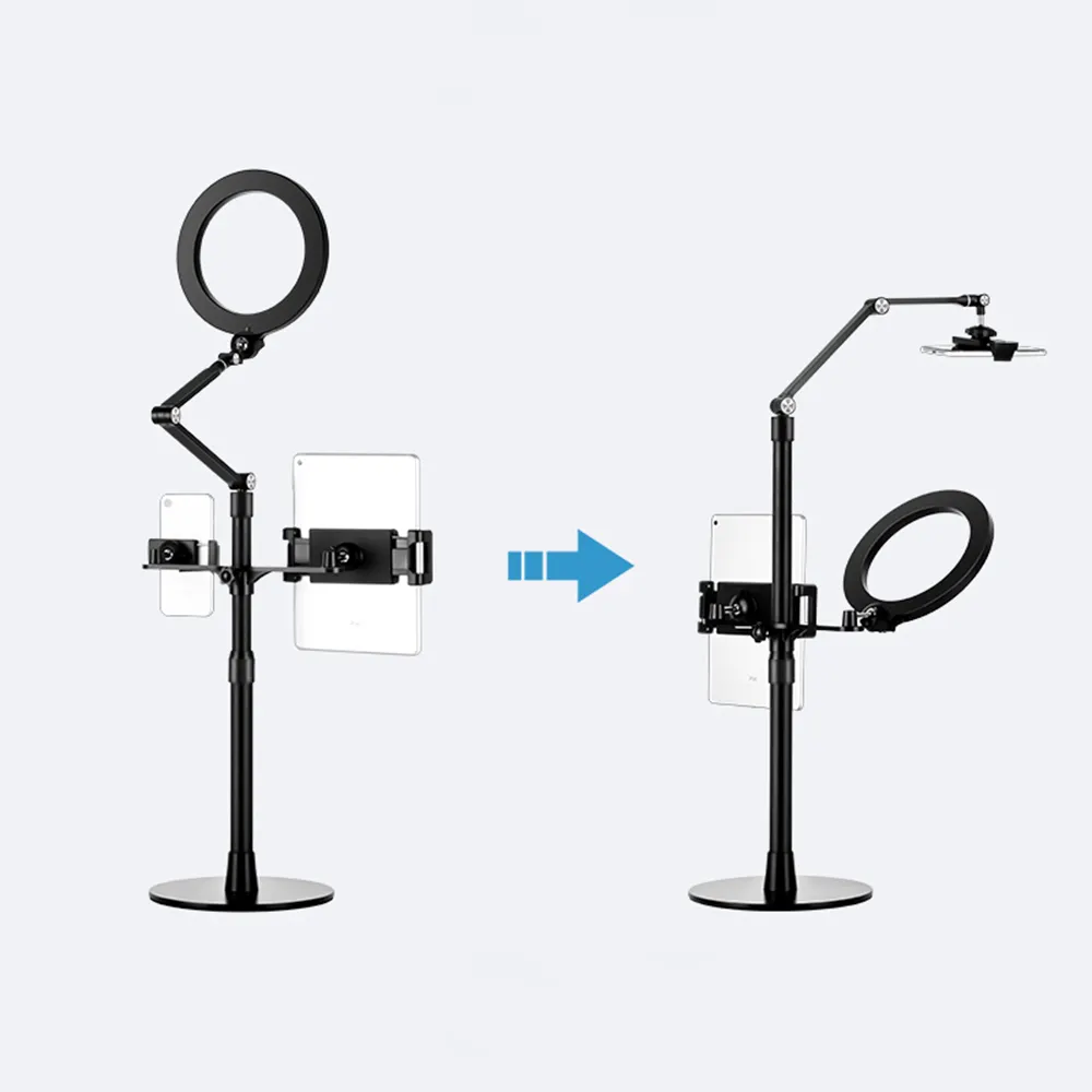 UPERGO Mobile Cell Phone Holder Desk Selfie Ring Light Live Streaming Light Stand Photographic Lighting