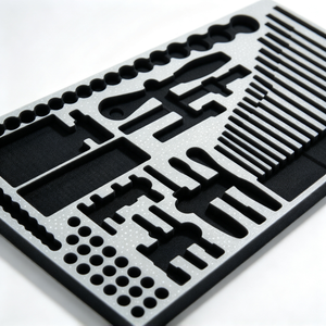 Inserts en mousse EVA avec revêtement en fibre de carbone, usinés CNC pour un emballage d'outils de précision, amortissement rigide antichoc - Product Image 3