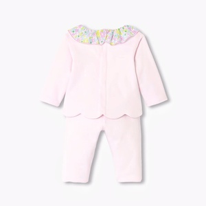 Set di pantaloni in tinta unita con stampa floreale dolce per bambini Set di felpe per neonati di 6-12 mesi Set di felpe 0-3 mesi per le ragazze - Product Image 2