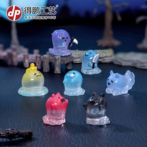 Figurines de fantômes d'Halloween, décorations miniatures en résine pour bureau et voiture, utilisation en intérieur, accessoires artisanaux non toxiques - Product Image 5