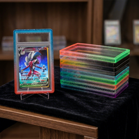 Plaque de protection arrière en TPU à paillettes dégradées 35pt pour cartes gradées, avec plaque acrylique transparente pour cartes PSA