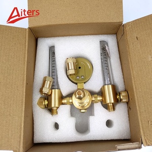 Ar gaz Argon basınç düşürücü MIG TIG akış ölçer kontrol vanası kaynak regülatörü çift tüp kabarcık sayacı akvaryum debimetre - Product Image 5