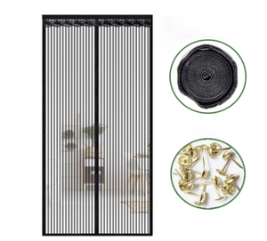 Modern DIY Anti-Mosquito Door <strong>Window</strong> Screen Fly Insect <strong>Netting</strong> Polyester Magnetic Door Curtain Customized Size Gray Black 1 Year - Product Image 6