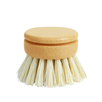 Brosse à vaisselle en bois naturel avec fixations métalliques, tête de brosse longue pour le lavage des biberons, adaptée aux bébés, sans plastique, pour la salle de bain