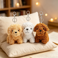 Porte-clés en peluche Kawaii, pendentif en forme de personnage mignon avec nœud brodé, breloque de sac de dessin animé pour accessoires de sac à dos