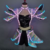 Les femmes adultes portent des vêtements de Cosplay jupe de danse costumes Costume de Robot illuminé avec lumière LED pour la performance de scène de fête Rave