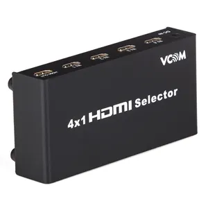 VCOM HDMI anahtarı yüksek kalite 1080P 3D 4x1 4 port 4 In 1 Out uzaktan kumanda ile