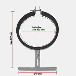 Distanziale da parete - zincato - Ø 250 mm - acusticamente decouplato - Product Image 4