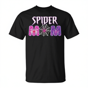 T-shirt coordinata per la famiglia Spider Mom, unisex, per adulti, a maniche corte, girocollo, con stampa serigrafica - Product Image 3
