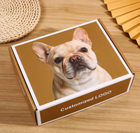 Boîte d'emballage rigide pour aliments pour animaux de compagnie en carton ondulé recyclable avec logo personnalisé, estampage à chaud doré, impression quadricolore pour friandises pour chiens et chats