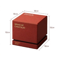 Boîte cadeau de luxe carrée en carton pour chocolats, avec logo personnalisé, estampage à chaud, emballage rigide à col, pour bonbons et truffes