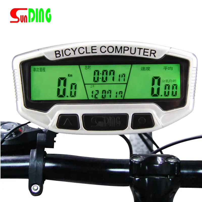 SD-558C de mesa de código de doble Control para bicicleta, odómetro luminoso inalámbrico, a prueba de agua, pantalla Digital LCD