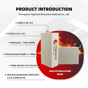 Brique d'<span class=keywords><strong>isolation</strong></span> légère en mullite <span class=keywords><strong>de</strong></span> qualité supérieure JM23 1260 ° C pour <span class=keywords><strong>isolation</strong></span> <span class=keywords><strong>de</strong></span> four céramique à faible conductivité thermique et économie d'énergie - Product Image 3