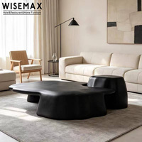 WISEMAX FURNITURE Table basse de style nordique minimaliste pour salon, ensemble de tables basses en fibre de verre pour hall d'hôtel, bureau, villa