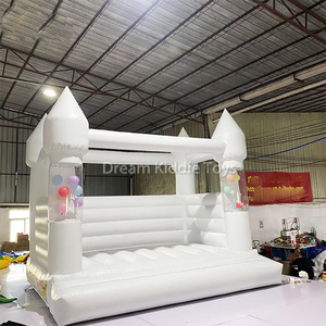 Château gonflable avec toboggan, jeux doux, ballons flottants, château gonflable, nuage blanc, gonflable pour fête - Product Image 2