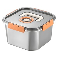 Contenants de stockage alimentaire en acier inoxydable 304, couvercle hermétique, anti-fuite, boîte à lunch portable pour la conservation des aliments, réfrigérateur, sûr
