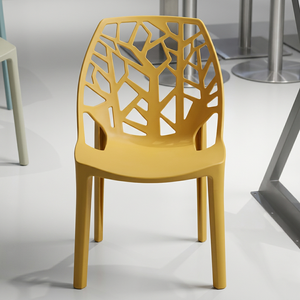 Modern Yellow Plastic Waterproof Portable <b>Dining</b> <b>Chair</b> Contemporary Design <b>Stackable</b> Home Furniture Outdoor Indoor Use - Product Image 1