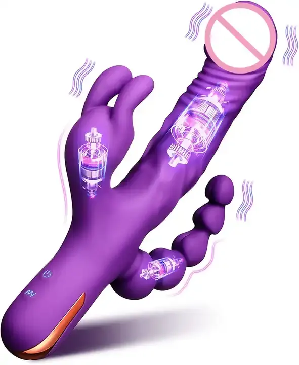 Nouveau 3 en 1 Silicone Modèle G Spot Lapin Anal Gode Vibrateur pour Femmes Autres Produits de Massage Sex Toys